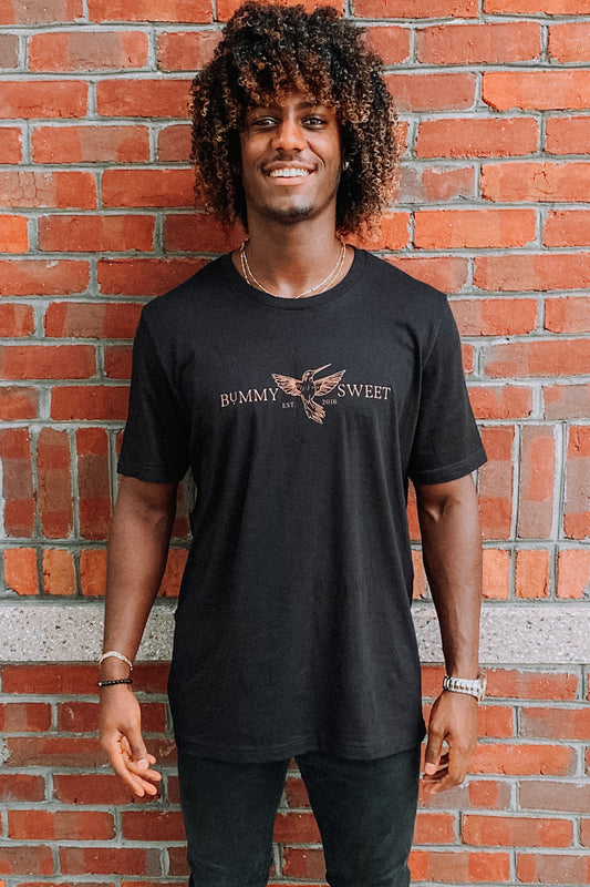 UNISEX BUMMY SWEET HUMMINGBIRD BLACK COPPER TSHIRT