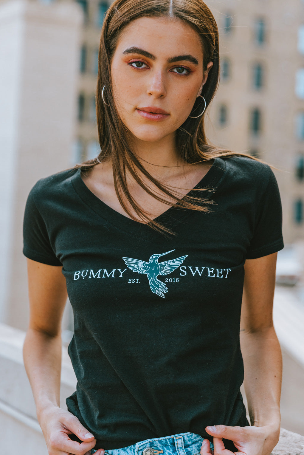 BUMMY SWEET PRINTED V-NECK